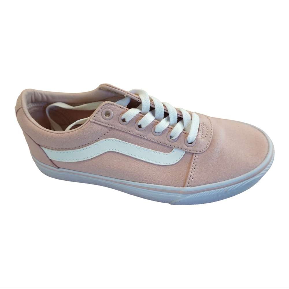 Suede vans old skool light pink and white size 7